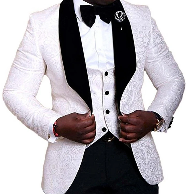 White Wedding Suit for Men 2023 New Design Slim Fit Groom Best Man Wedding Tuxedo Formal Prom Wear