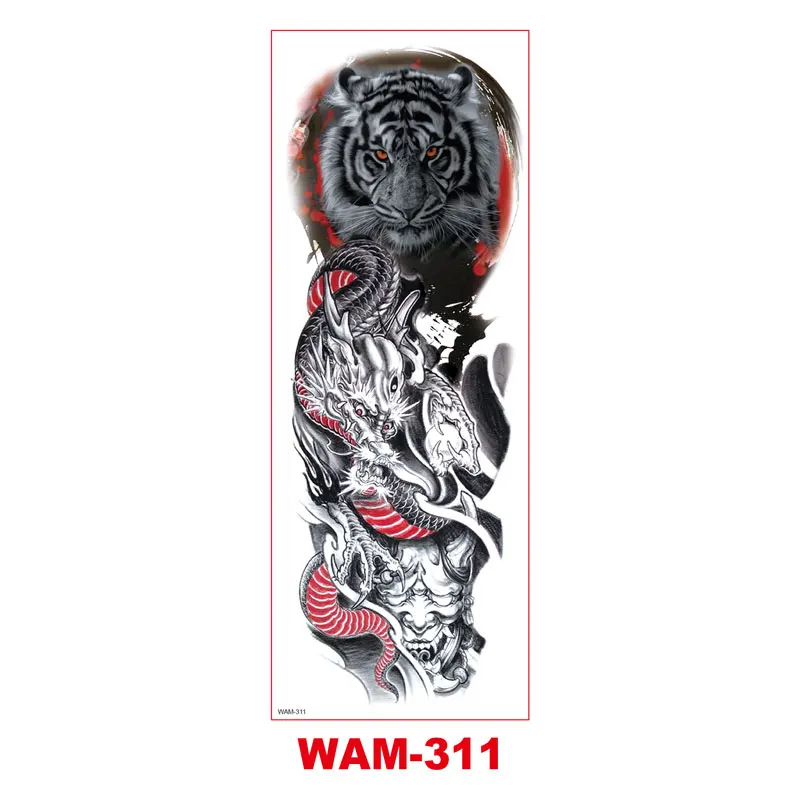Full Arm Temporary Tattoo Lion Wolf Tiger Totem Scorpion Tattoo Stickers