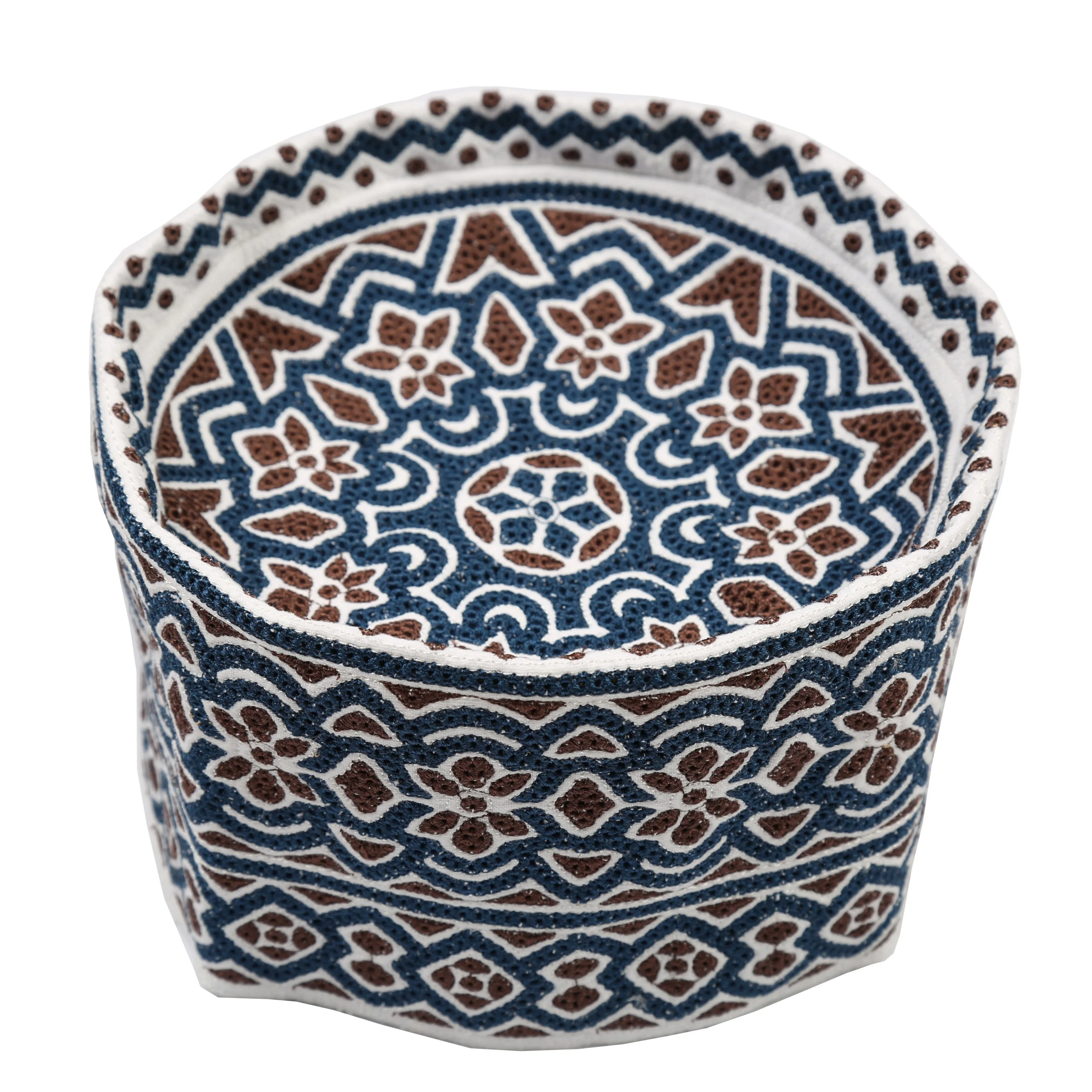 Newest Design African Multi Color Dome Embroidered Crochet Stylish Kopiah Flat Hat For Muslim Omani Man Prayer Cap
