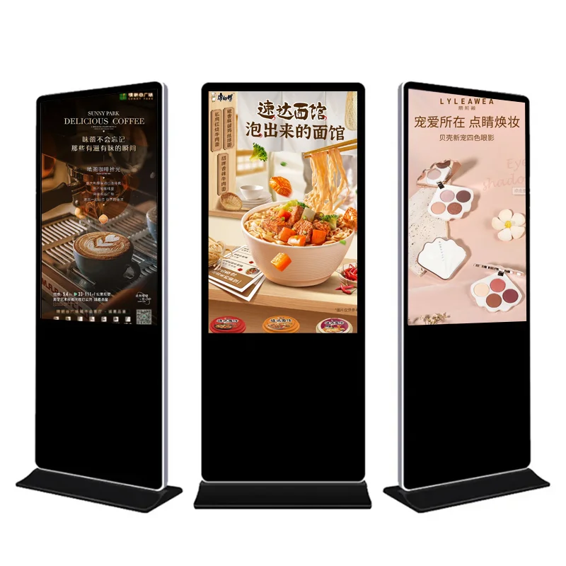 Factory Direct Supply 43 49 55 65 Inch Indoor Led Totem Floor Stand Digital Signage Lcd Display Advertising Screen