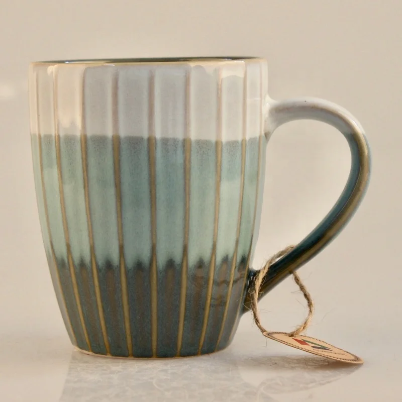 Top selling 13 oz reactive glazed ceramic coffee mug with double glazed