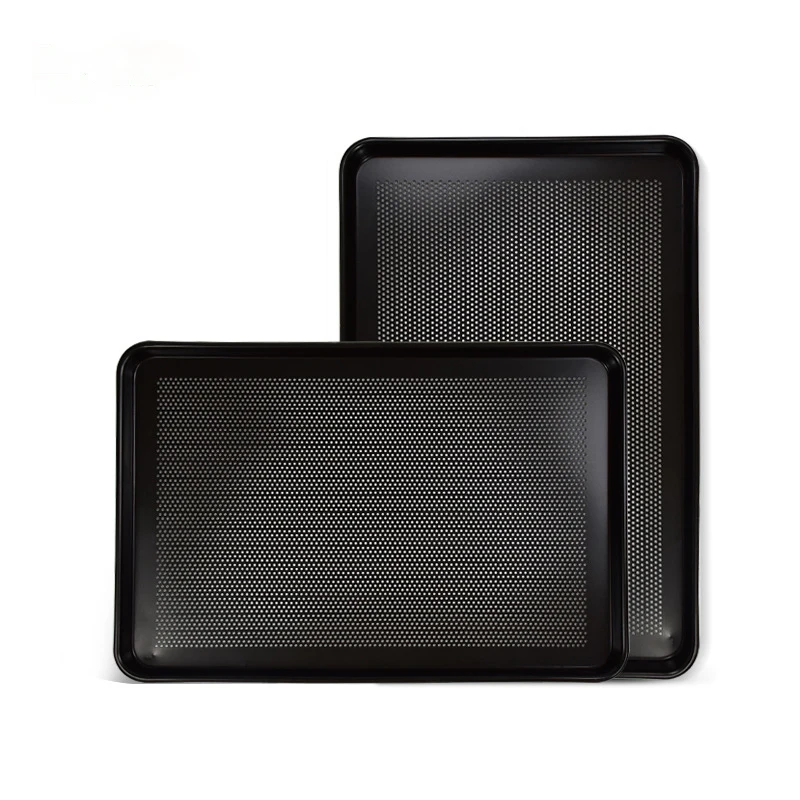 Rectangle Aluminum Perforated Tray Non-stick Baking Pans for Oven Cake Bread