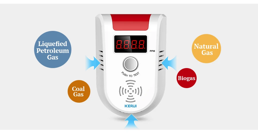Compatible 433mhz Wireless Alarm or Standalone GD13 LPG Gas Detector Plug In Gas Leak Detector for Home Security Alarm Sensor