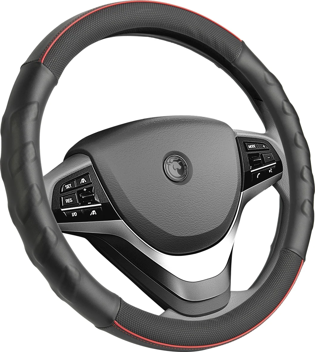 MELCO Yellow Auto Car Stretch Steering Wheel Protector, Universal 15 Inch Anti-Slip Breathable Odorless Cover Steering Wheel