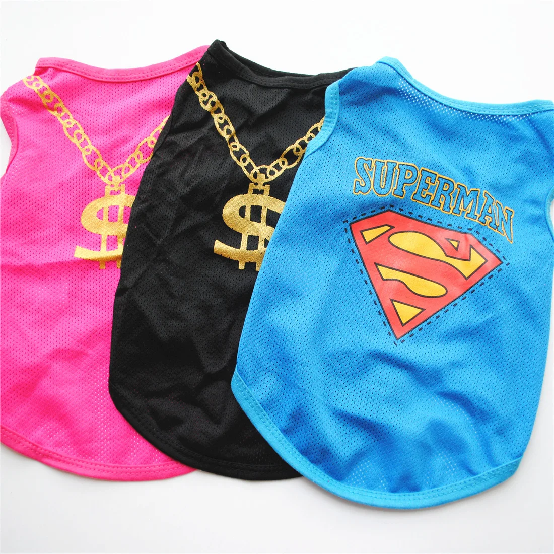 Одежда для собак и домашних животных, новинка, охлаждающий костюм Французского бульдога, Летний жилет, товары для домашних животных, ожерелье доллар, сетчатая Одежда для собак