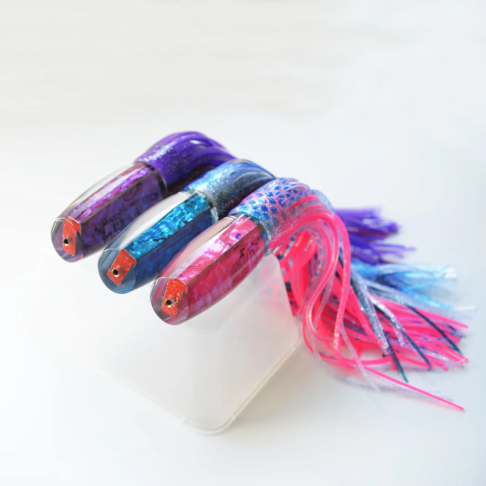 Trolling Sea Fishing Marlin Tuna Mahi Dolphin Durado Wahoo Shark Skirted Deep Sea Fishing Lure Set Resin Lure Double Skirted