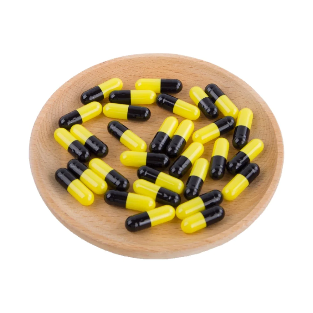Laerui OEM Custom Black Yellow Eco-Friendly Vegan Halal Pharmaceutical HPMC Vegetable Empty Capsules
