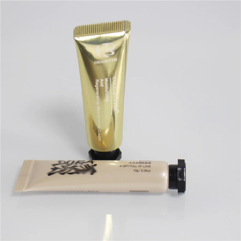 Empty 10-200ml Black Gold Hologram Soft aluminum Plastic Cosmetic Packaging Hand Cream Tube With octagonal and squeeze cap