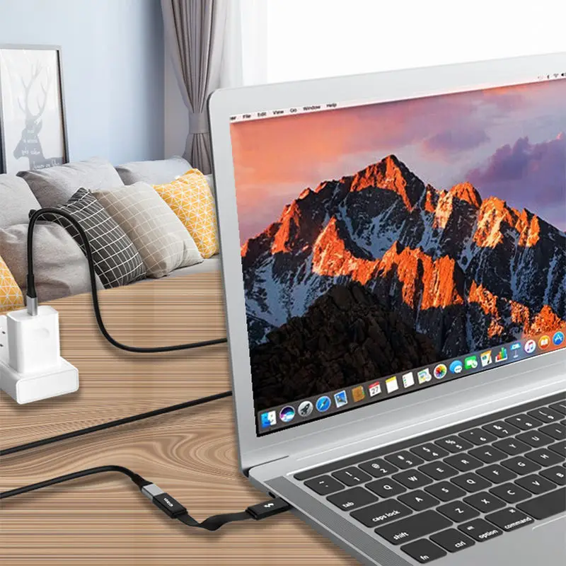 High speed 100W 4K 0.2 m black charging data transmission usb4 male to female extension cable