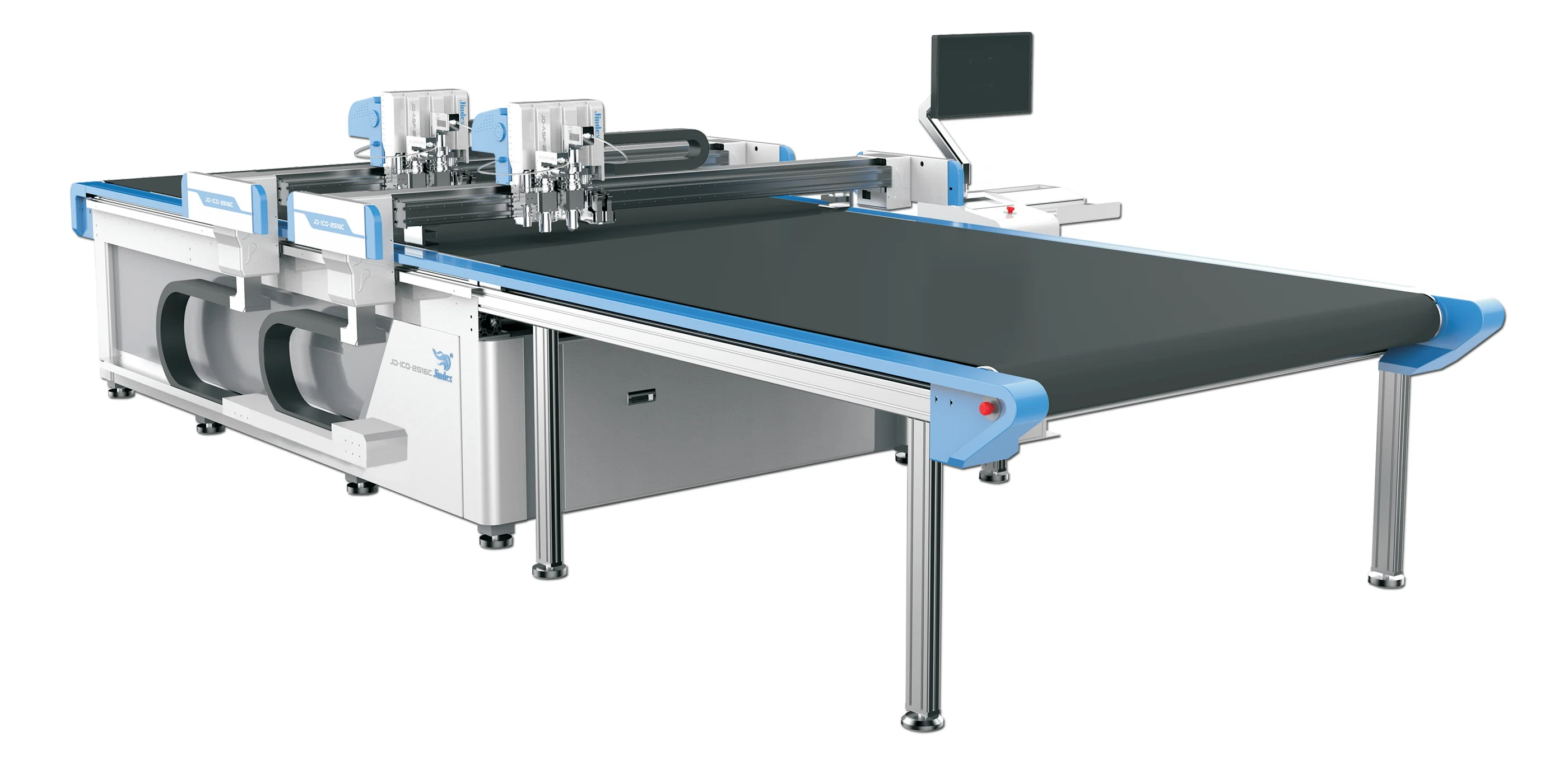 Jindex New Developed Products Smart Cutting Robot Fluorescence Four Head Inkjet Leather Cutting Machine CNC