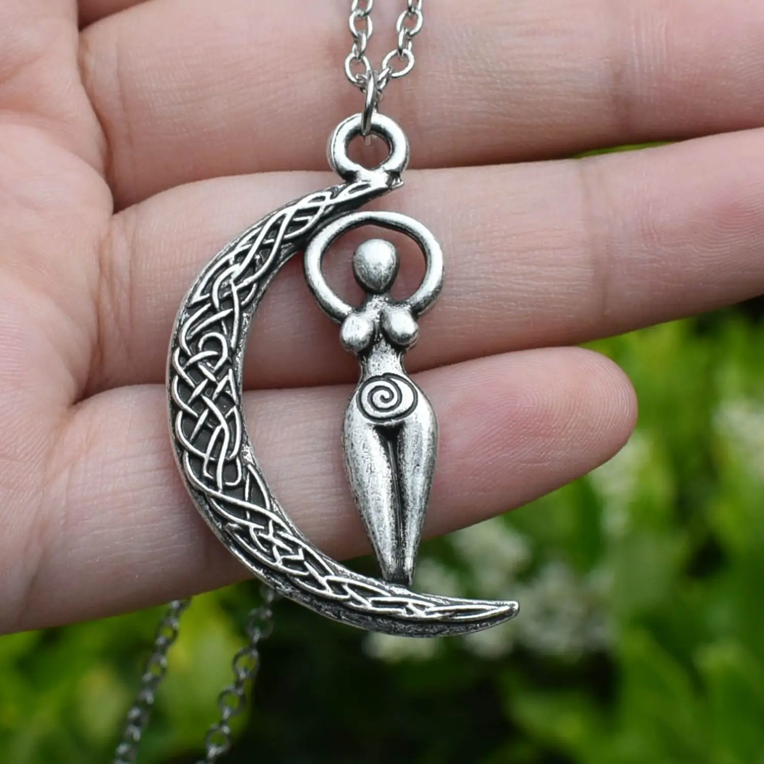 Wicca Moon Goddess Pendant Accessories For Women Necklace Pagan Amulet Wiccan Jewelry Dropship Suppliers