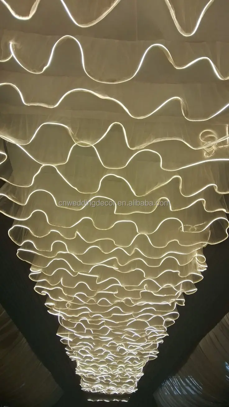 New Arrival Rgb Ceiling With Light Strips Wedding Drapery Net Decorative Party Decor