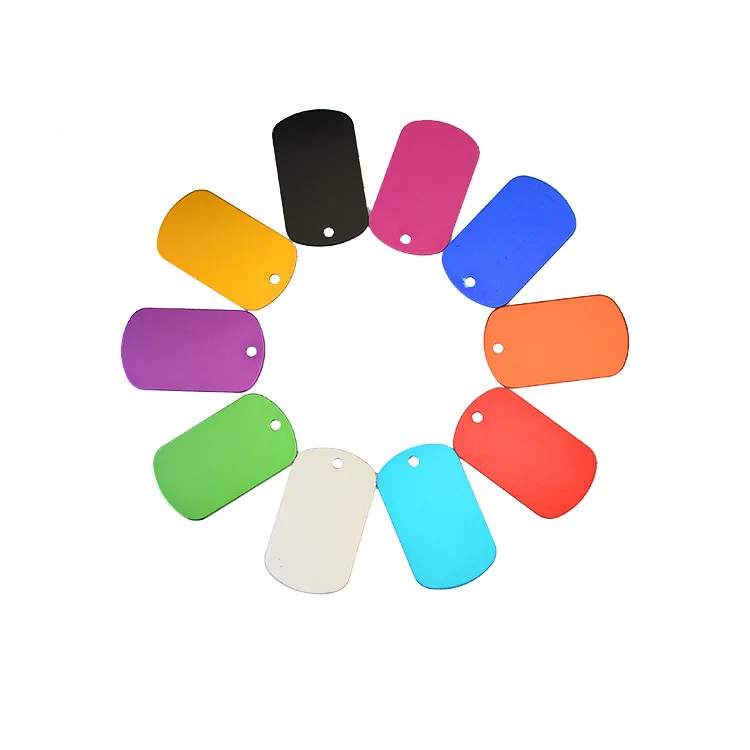 Wholesale Custom Blank DIY Craft Pet ID Tag Pendant Dog tag Aluminum Stainless Steel Metal Dog Tags with Chain
