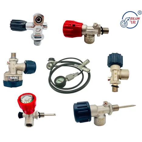 Air Rebreather Breathing Apparatus Pressure Reducer With Breather Valve and Pressure Gage