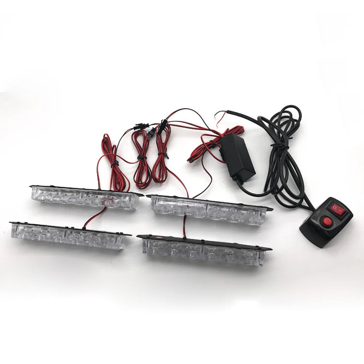 24W white red blue amber green car auto emergency grille flashing LED warning strobe light