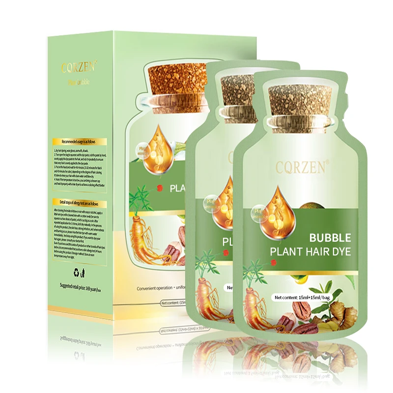 Herbal natural hair dye color semi-permanent shampoo