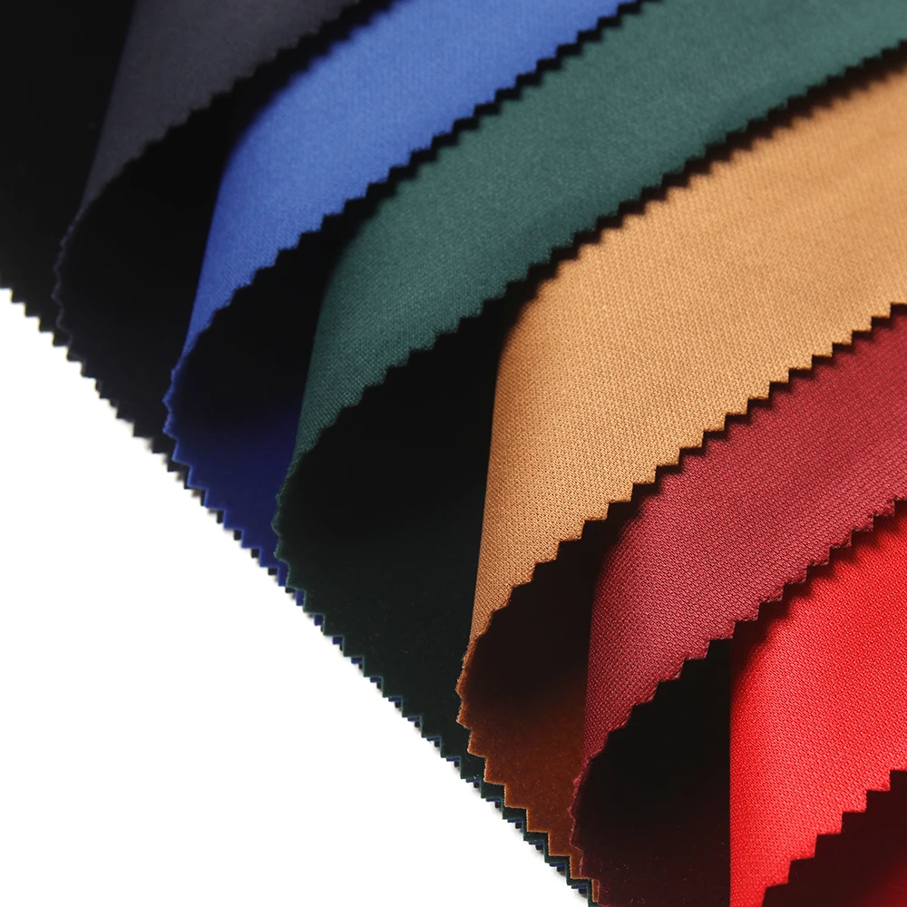 OEM factory supplier solid colors weft plain polyester nylon 210gsm flock velvet fabric textile fabric for clothing
