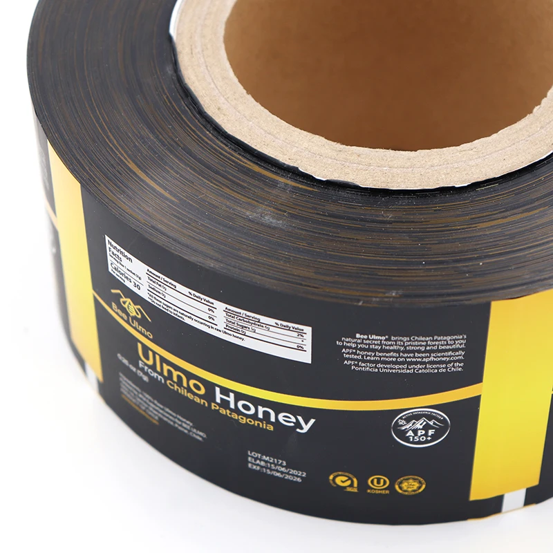 Wholesale Custom Printed Laminated Plastic Roll Film Aluminum Foil Food Grade  Honey Packaging Roll Film