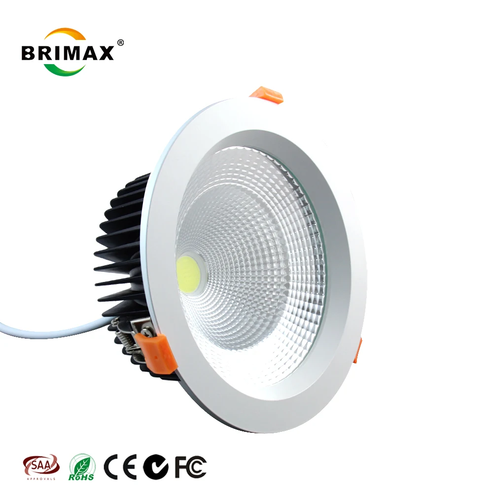 Brimax SAA CE RoHS C-Tick FCC certificates cob light fixture 150mm hole size 25w 2750lm dimmable 90 cri recessed downlight led