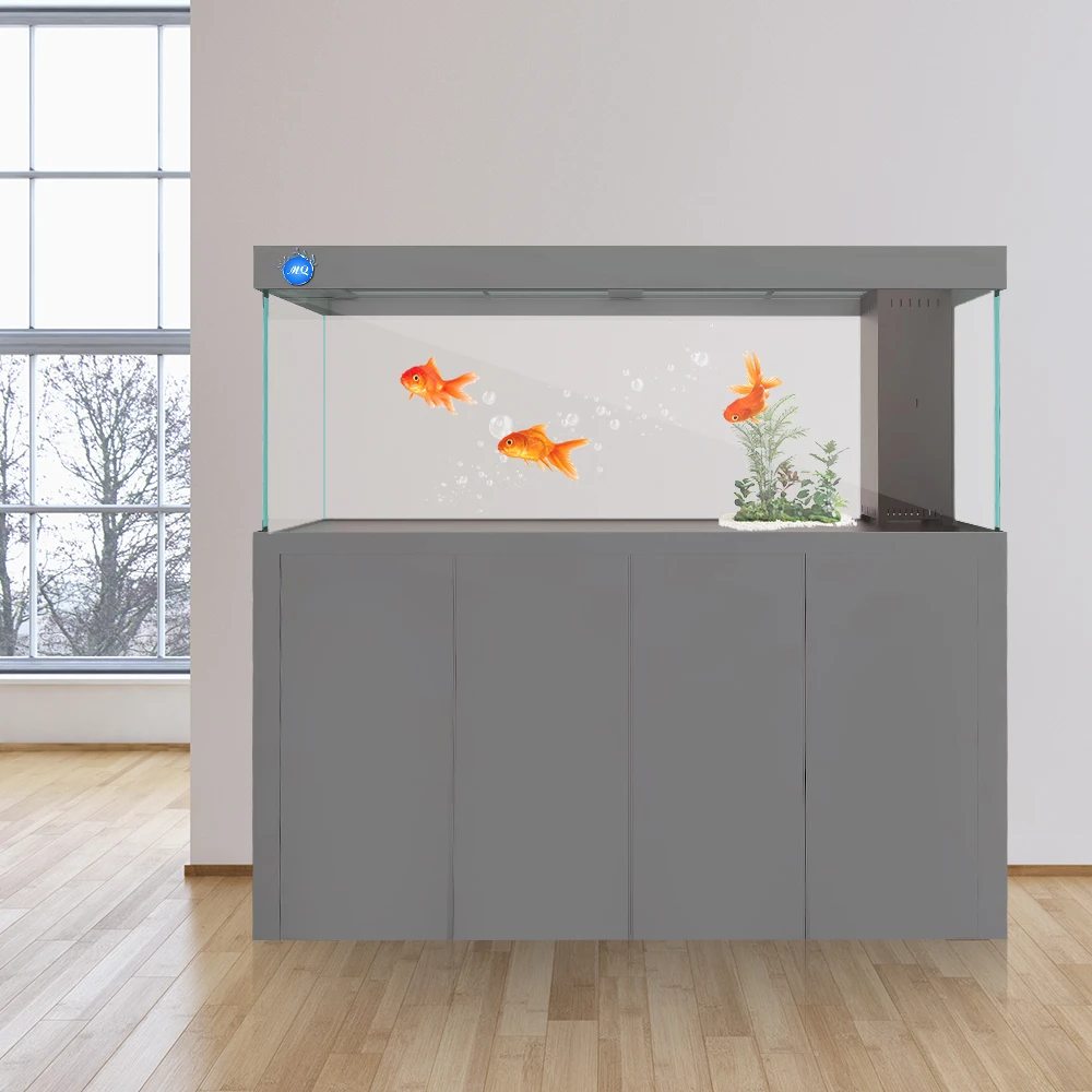 Luxury 200L All Aluminum Intelligent Supermarket Digital Super White Glass Fish Tank Commercial Custom Aquarium Large Fish Tank