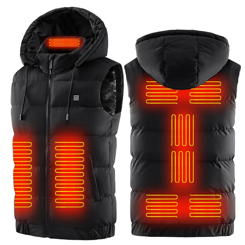 Convenient Warmth Winter Unisex Men Usb Rechargeable Electric Heater Jacket 9 Zone Heating Warming Thermal Heated Vest