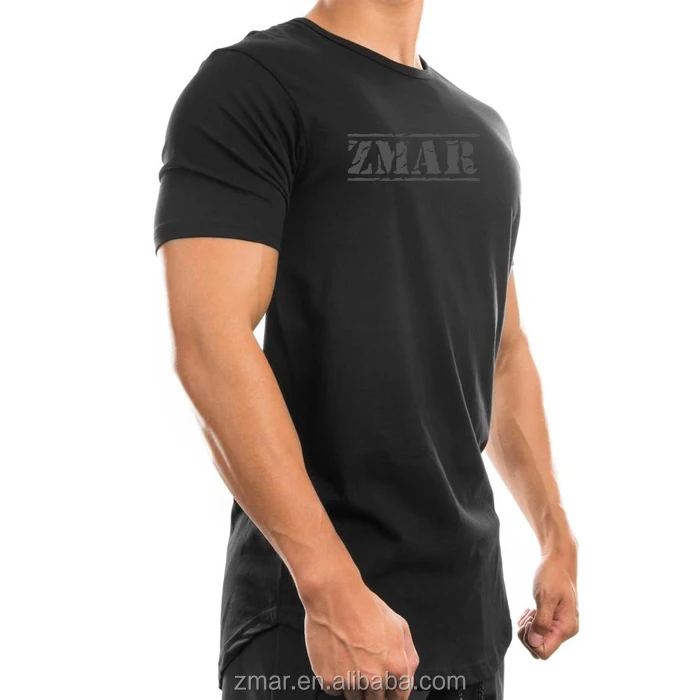 LPT923 Wholesale High quality Scoop Bottom Round Neck Mens Longline T shirt