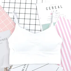 Sleeveless Crop Camisole Tank Tops Sport Bra Seamless Cami Workout Shirts With Built Bra For Women