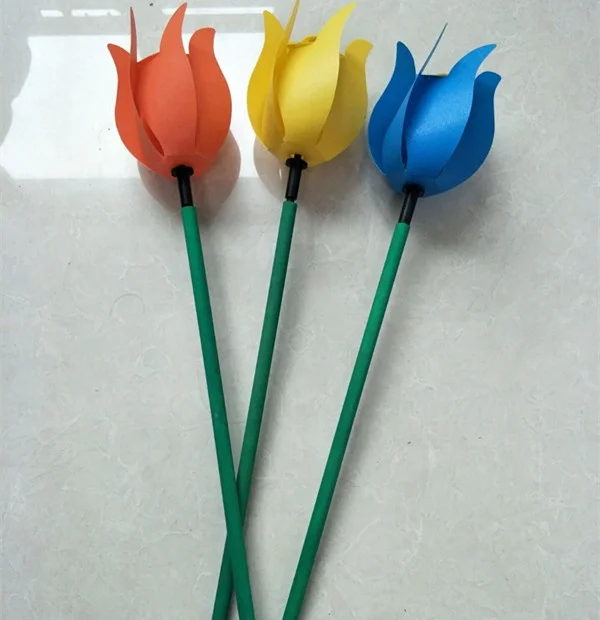 Garden decoration  colorful tulip windmill  for kids toy