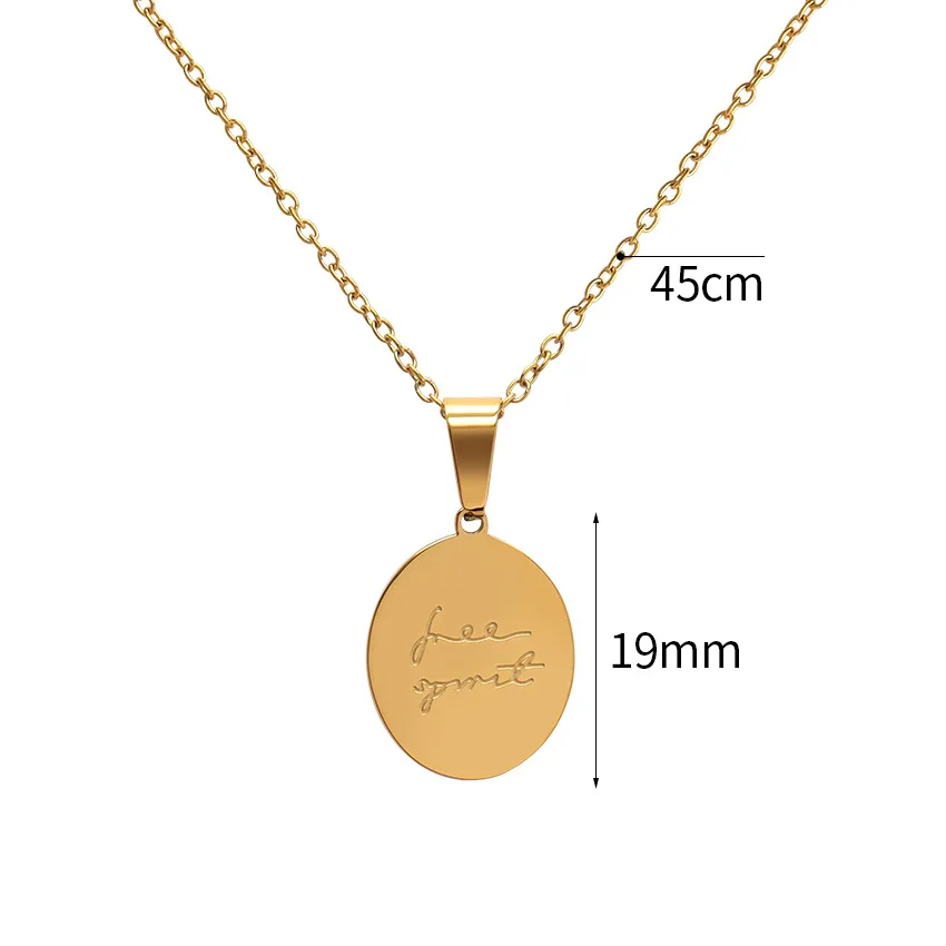 Fashion Engraved Jewelry 14k Gold Plated Stainless Steel Women Accessories Custom Inspiration Carpe Diem 11:11 Gril Necklace