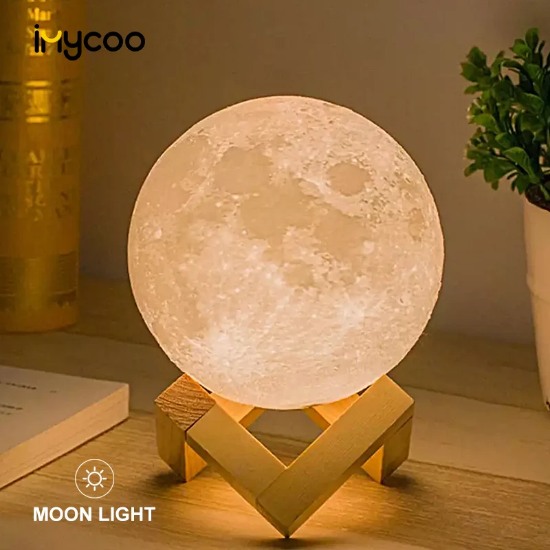 IMYCOO Best Seller Rechargeable Table 3D Moon Led Night Light For Home Custom Logo Mini Sunset Decoration Lamp For Bedroom