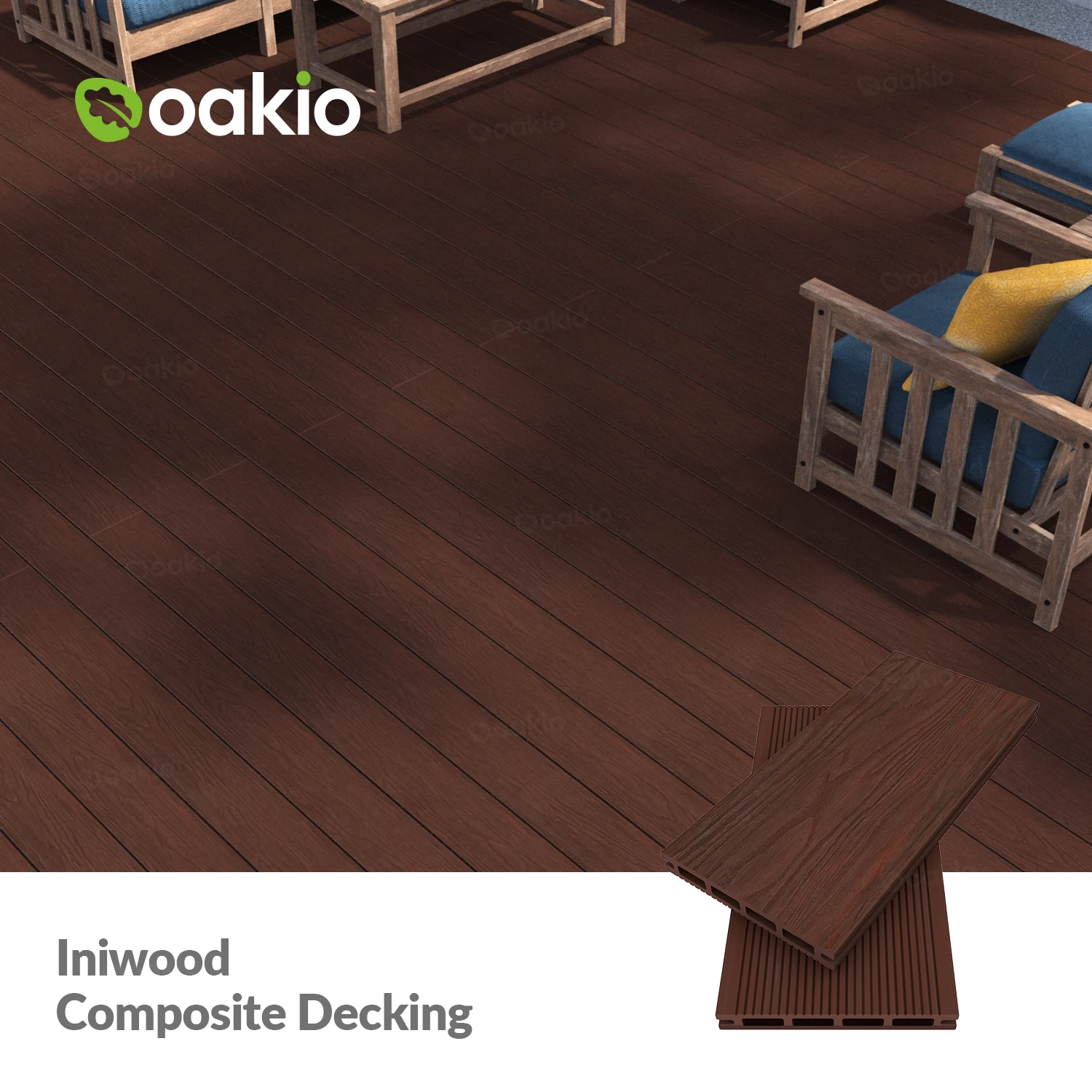 Waterproof Plastic Wood Composite Coextrusion Outdoor Wpc Decking Antiseptic Flooring
