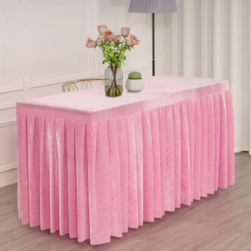 Mantel de terciopelo 100% polyester custom size welcome plain color solid design velvet tablecover table cloth