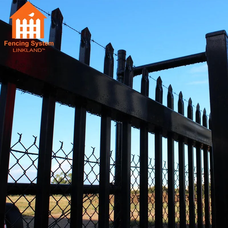 Steel spear top wrought iron ornamental fence