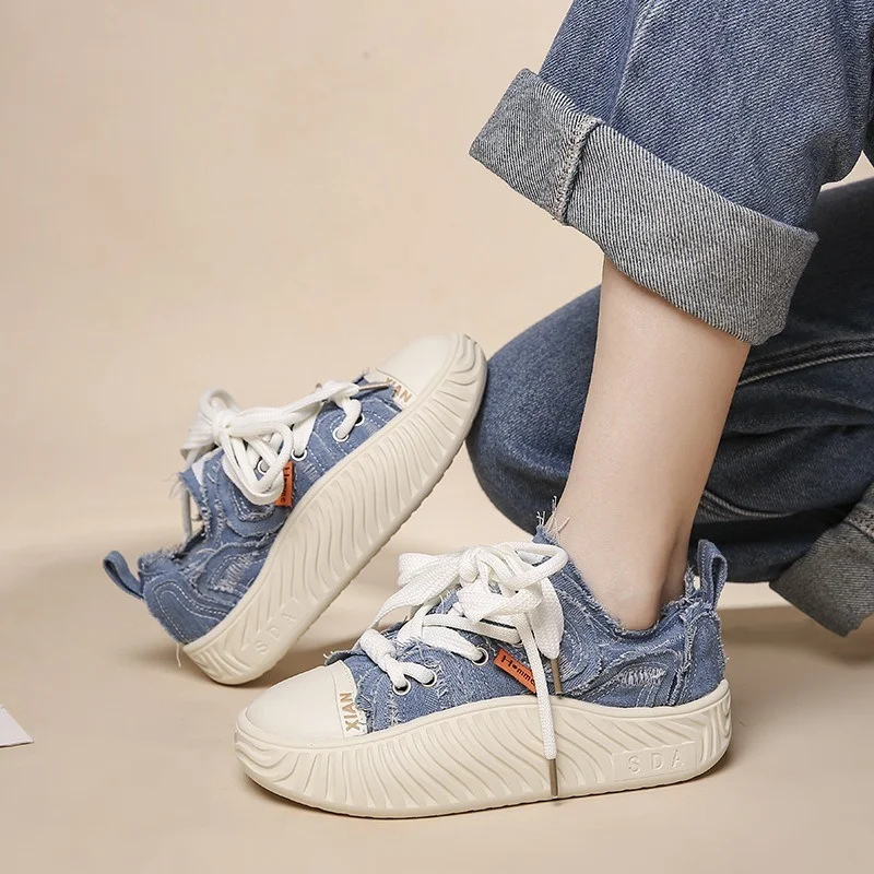 IDOIT Women Shoes Retro Classic Orange Canvas Y2K Punk Hip Hop Skateboard Shoes Fashion Sneakers Outdoor Sports Casual Shoes