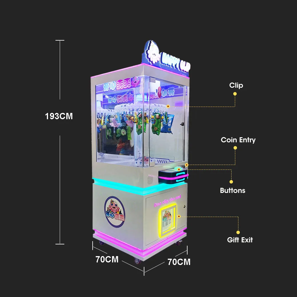 Popular Products Rotary Game Redemption Gift Lucky Wheel Indoor Arcade Coin Operated Clip Prize Machine