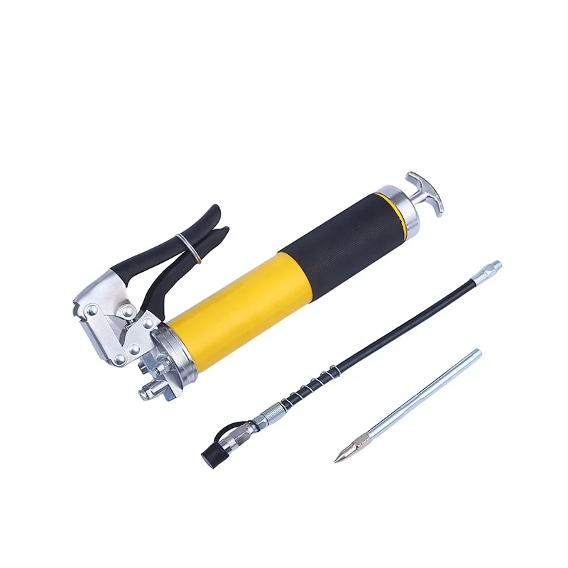 2022 new grease gun 400cc chrome plated aluminum head 6000psi-7000psi high pressure manual grease gun