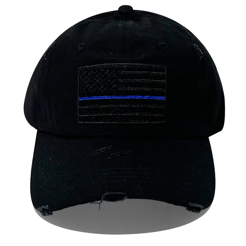 In-stock Wholesale Camouflage Embroidered USA Flag America Cap Cotton Hat for Men and Women Solid Baseball Sport Cap Outdoor