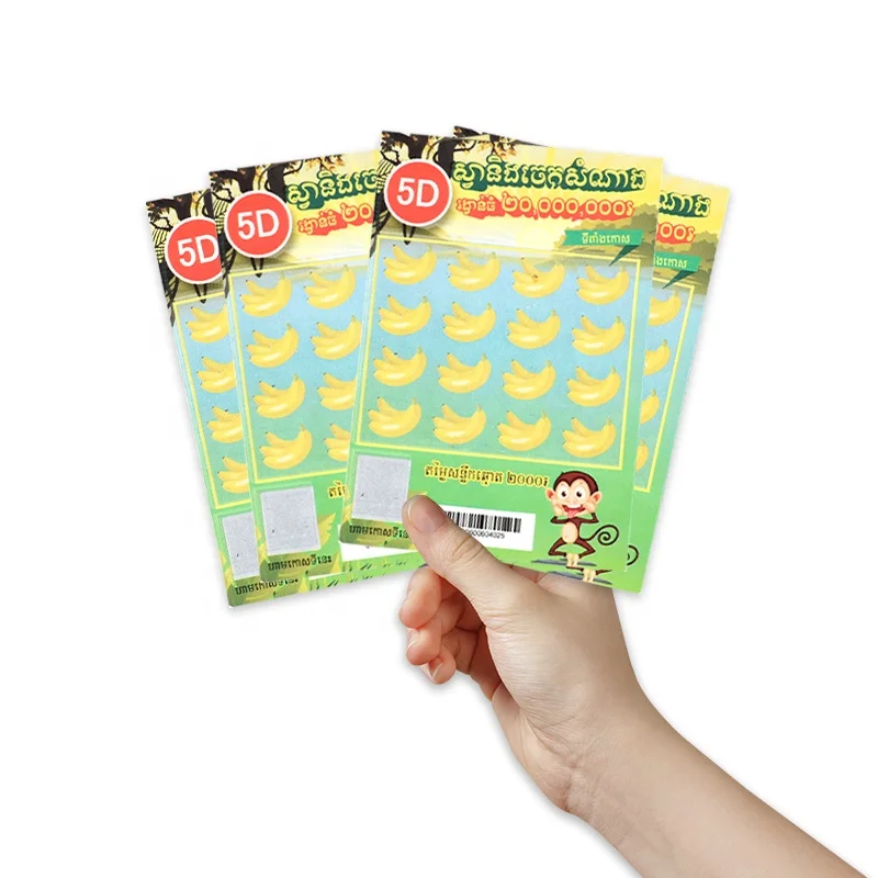 Top quality DIY Secure Prints Waterproof Thermal Printing Black Core Paper  custom lottery ticket printing