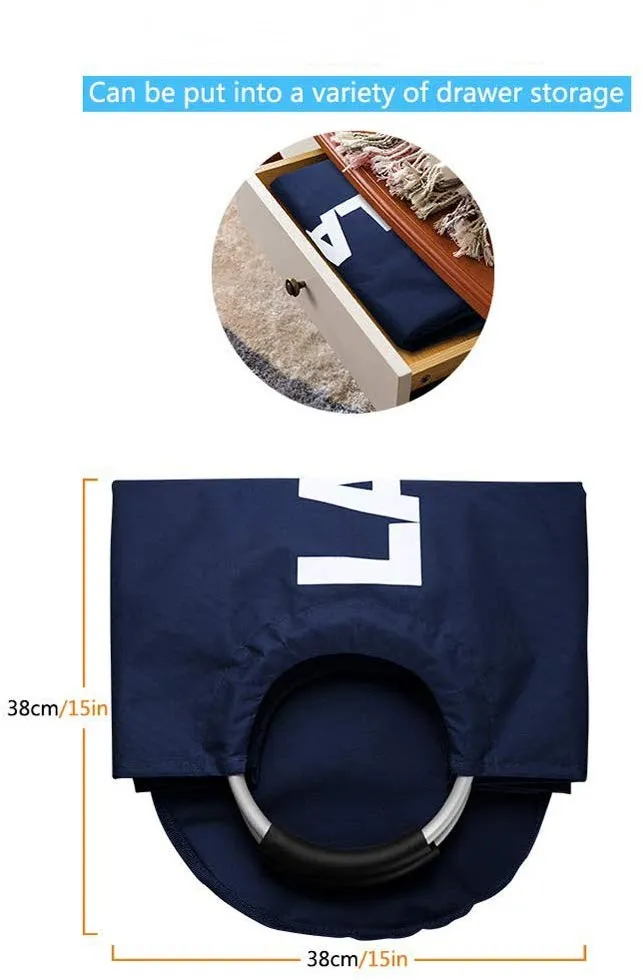 
2019 Large Collapsible Laundry Hamper Laundry Basket with two Alloy Handles storage cloth bag 