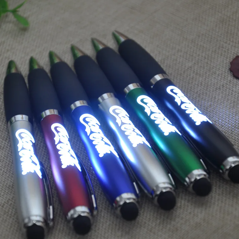 promotional Customized Led light up logo ballpoint pens-BRITESTAR PREMIUM LIGHTED LOGO PEN