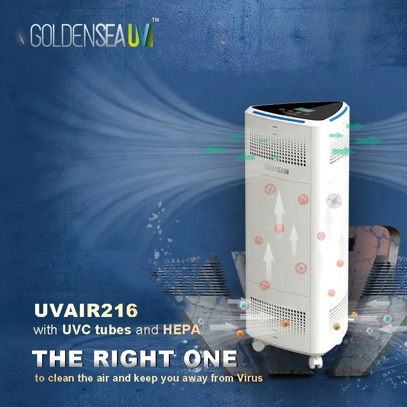 
GOLDENSEAUV 800m3/h indoor large space far uvc without ozone air refresher air purifier machine 