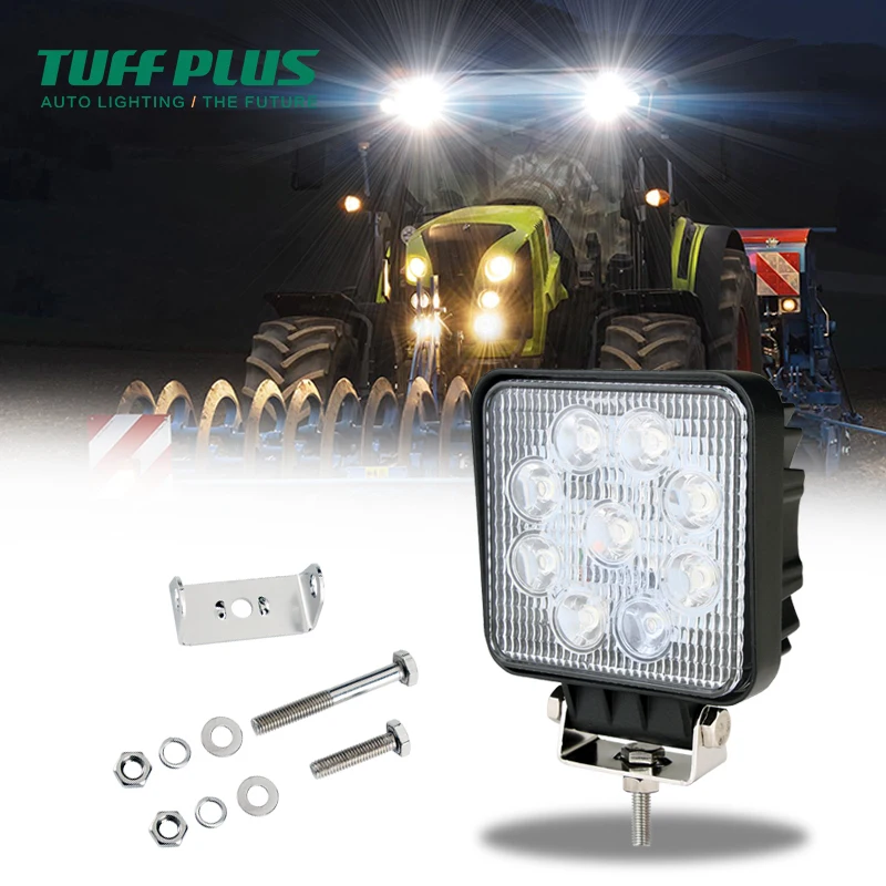 Tuff Plus excavator work light square truck led work light for Effroad Excavator Loader Crane Dump Truck Tractor concrete mixers