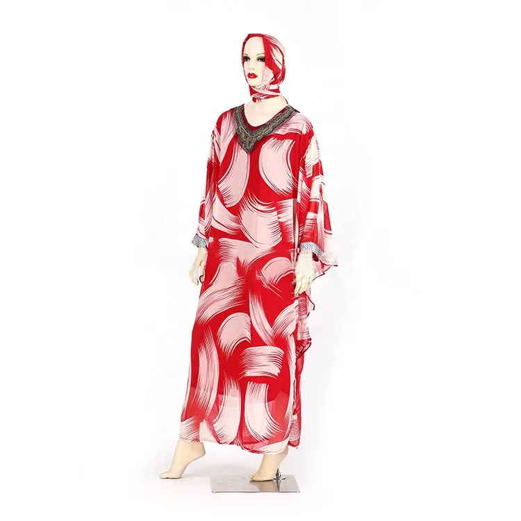 Original design cross boarder fashion African ethnic style large size suit lady long dress with headscarf