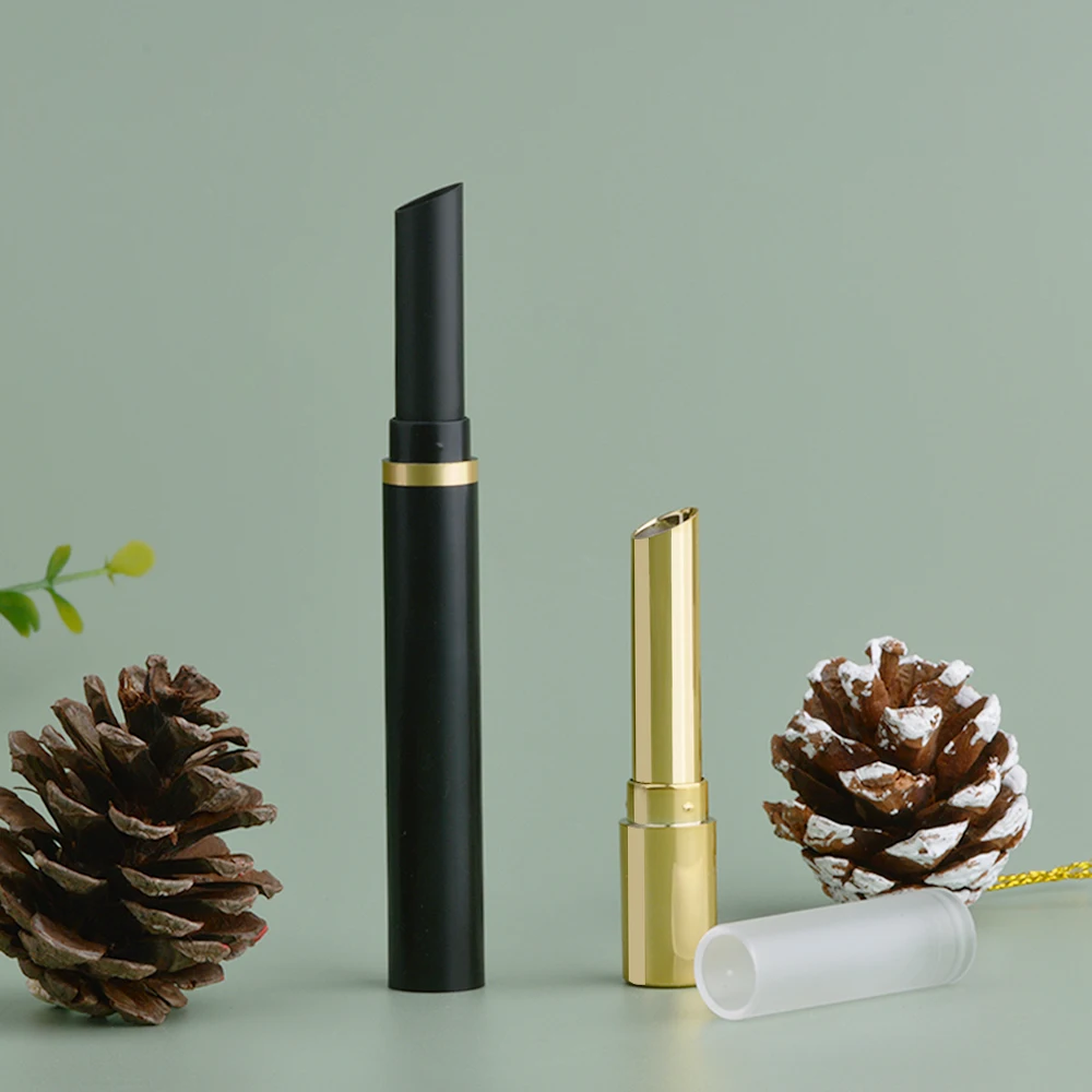 free sample 1.5g small twist up slim cigarette lipstick container packaging empty lip balm tube with private logo