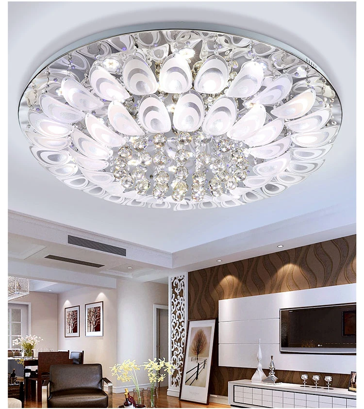 low ceiling flower small red light crystal chandelier