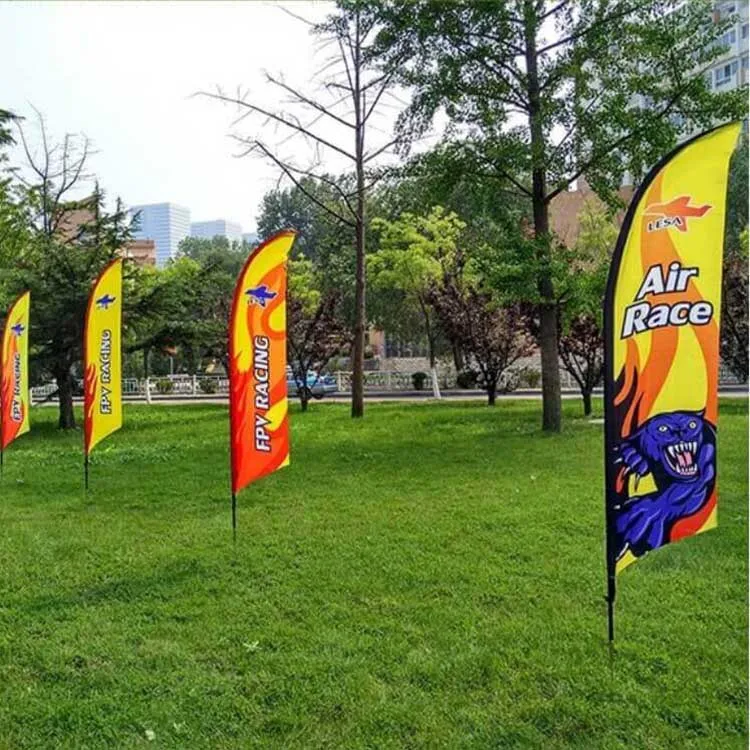 Factory price Flying Teardrop Feather Flag Printing Fashion Polyester Outdoor Event Banner Custom Team Swooper Boat Flags