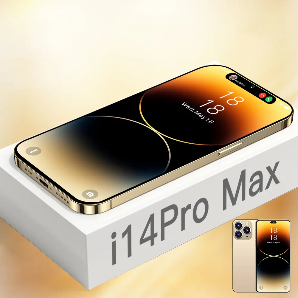 High quality Original i 14 Pro Max Android Global 5G Smartphone 6.7inch 16GB+1TB Dual SIM GPS GSM Cellular Mobile Cell Phone