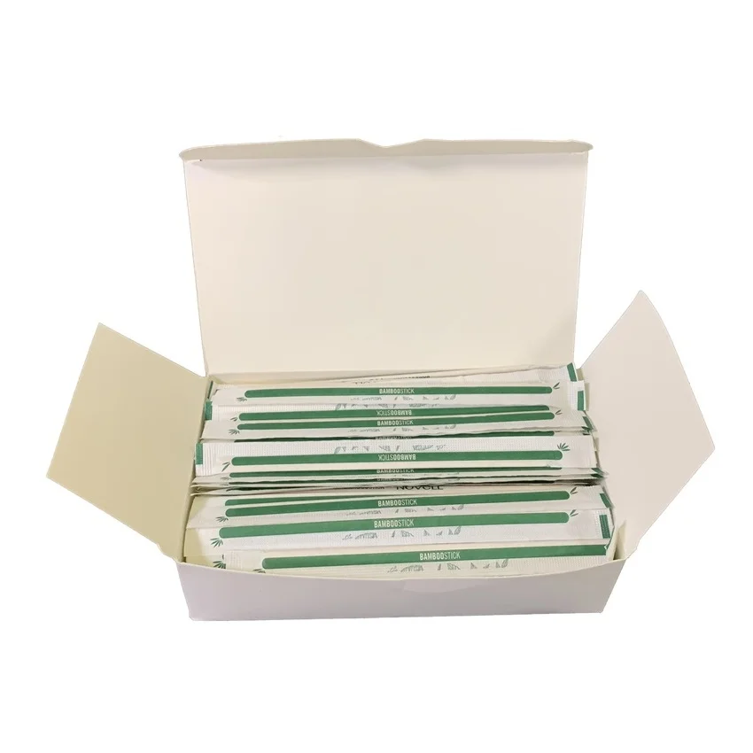 agitador de cafe de bambu  Disposable Wooden Coffee Stirrer wrapped in paper 1000 paletinas de cafe de Madera de 11/14/17 cm