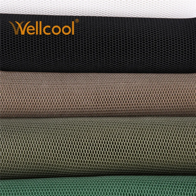 Wholesale 6mm thickness honeycomb mesh black 3d air spacer mesh fabric for tactical armor vest bag application