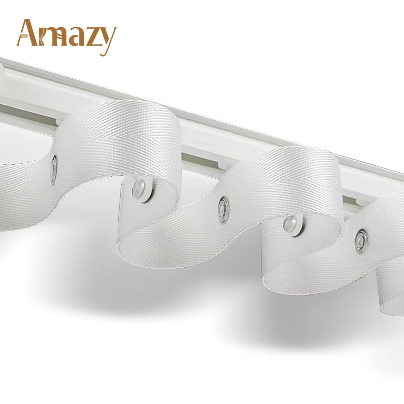 Good Price New Product Special Design Metal Hooks Custom Tape Ripple Wave Fold Curtain Rail Runner